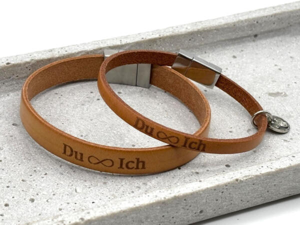 Lederarmband Set für Paare, Du und ich Gravur