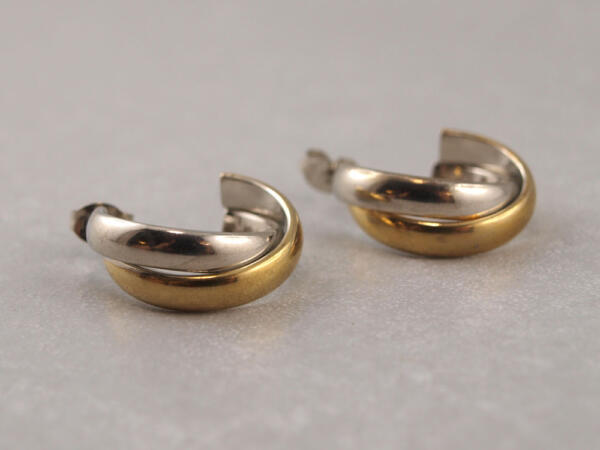 Modische Creolen zweifarbig, Gold und Silber Creolen