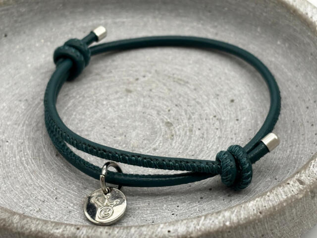 Nappalederarmband zum Knoten, größenverstellbar, petrol