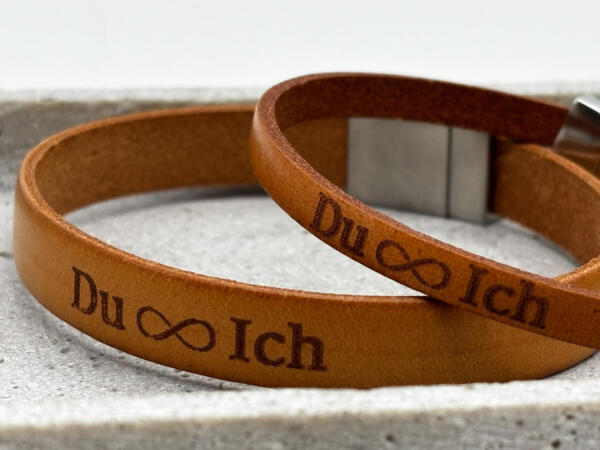 Partnerarmband mit Du und Ich Gravur, Set Armband für Paare