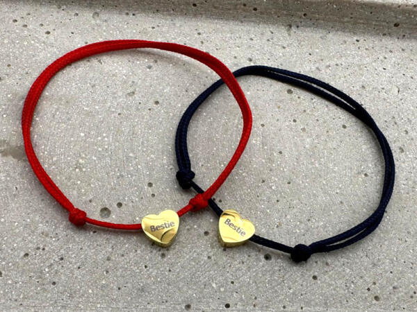 Freundschaftarmband Herz mit SChiebeknotenarmband