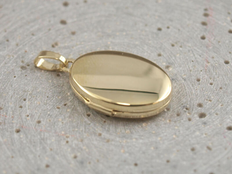 Medaillon Echt Gold, Oval für Fotos