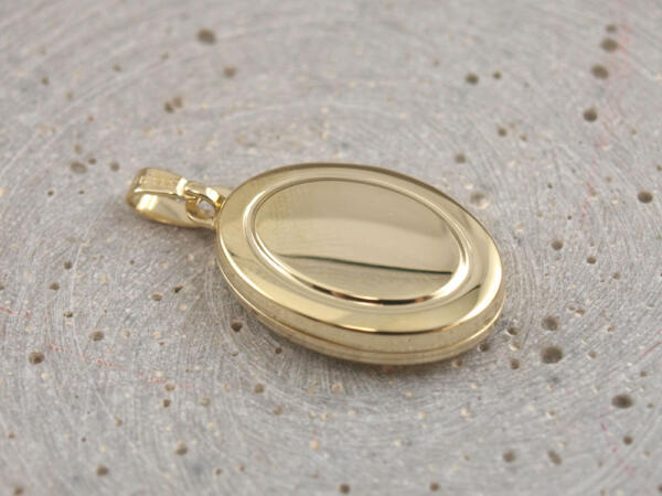 Medaillon Echt Gold, Oval für Fotos
