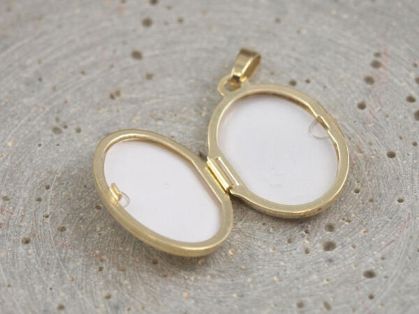 Medaillon Echt Gold, Oval für Fotos