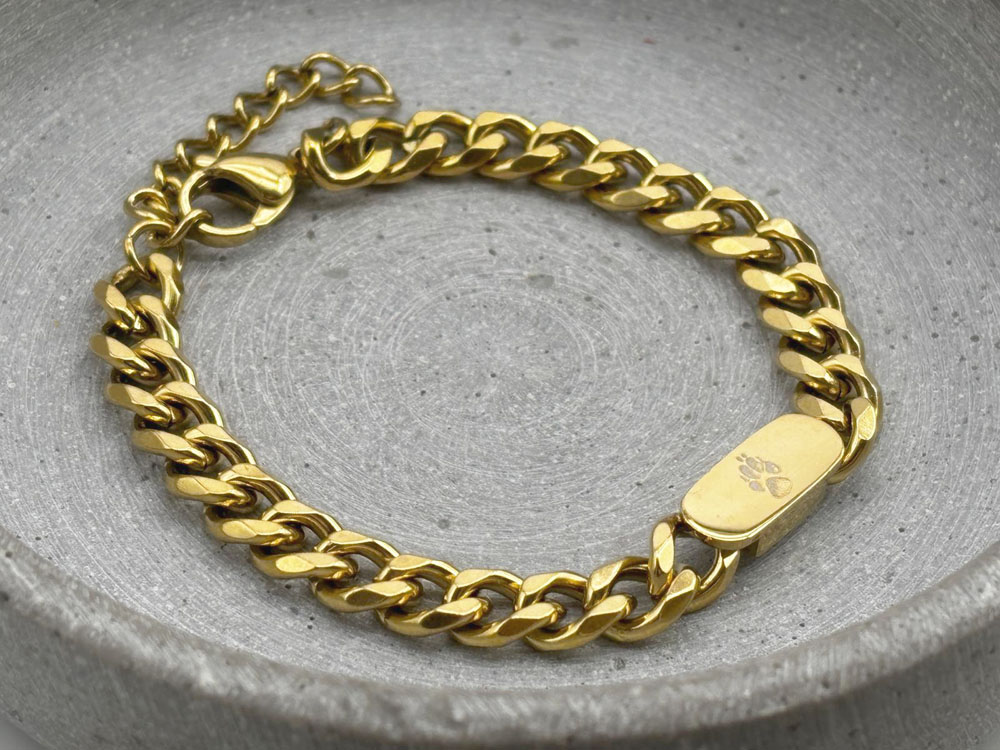 Panzerarmband Gold mit Gravur