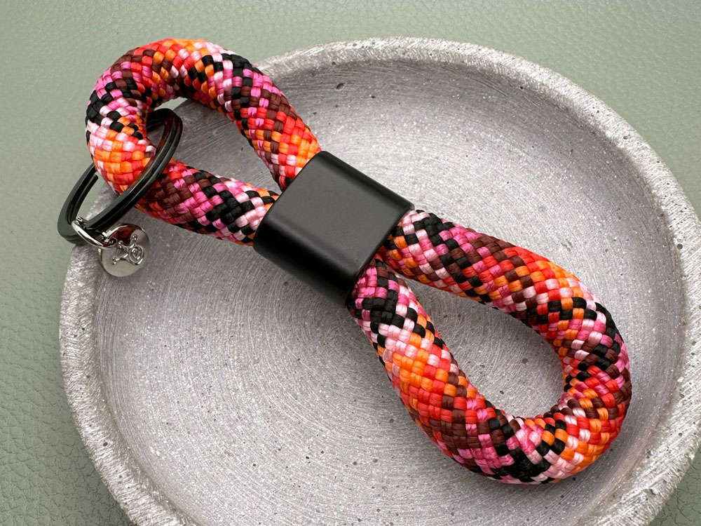 Schlüsselanhänger aus Segelseil, Schlaufe Farbe Herbst Rosa