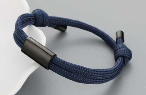 Segeltauarmband Schiebeknoten mit Slider Dunkelblau