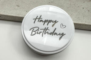 Geschenkdose mit Happy Birthday Gravur