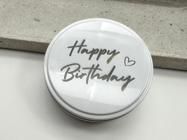 Geschenkdose mit Happy Birthday Gravur