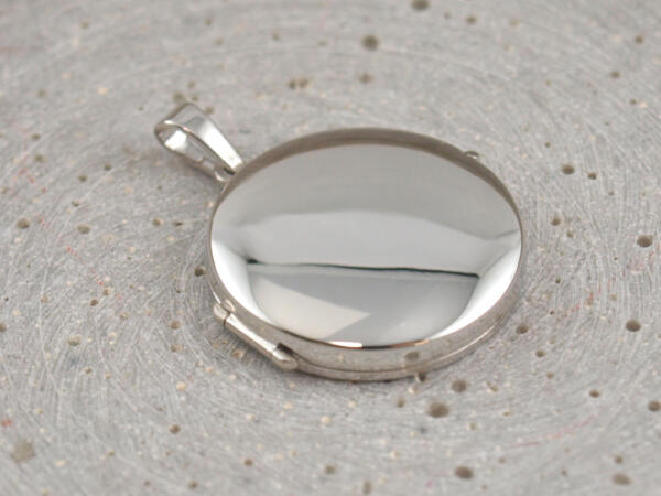 Medaillon Silber rund für ein Bild Gravur