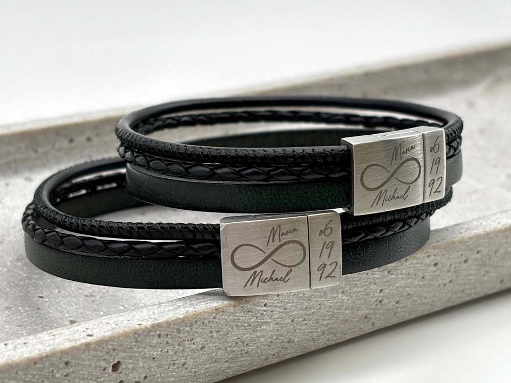 Partnerarmband mit Gravur auf dem Verschluss, Wir zwei unendlich