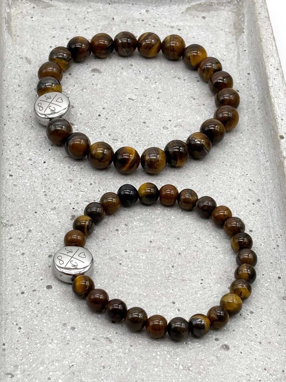 Partnerarmband mit Gravurperle flach