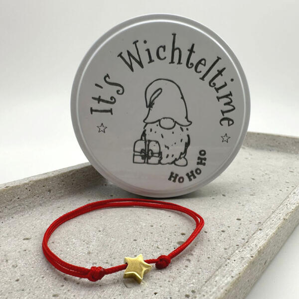 Wichtelgeschenk mit Schmuckstück, Dose mit Gravur
