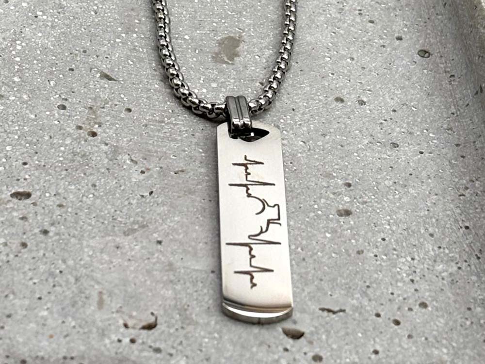 Herrenkette mit individueller Gravur Silber