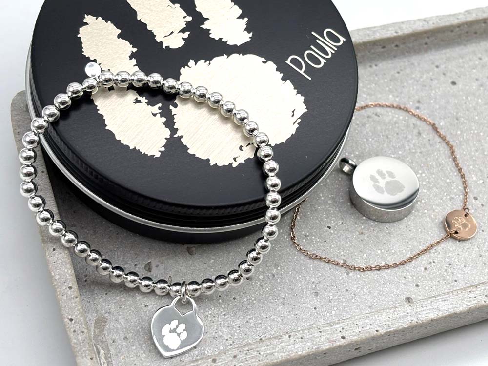 Pfotengravurschmuck mit Dose