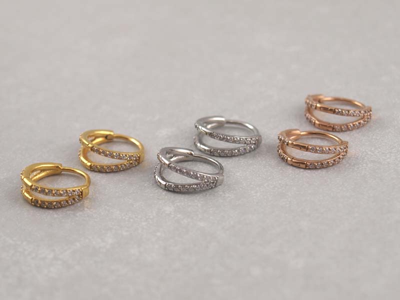 Creolen aus Chirurgenstahl mit zwei Ringen