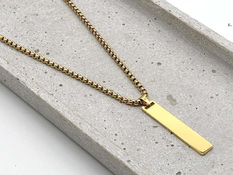 Herrenkette aus Chirurgenstahl, Gold mit individueller Gravur