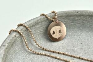 Kugelkette mit Gravuranhänger Nasenabdruck Roségold