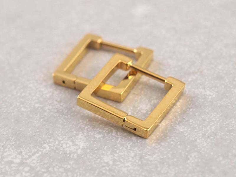 Quadratische Creolen aus Titan für allergiker geeignet