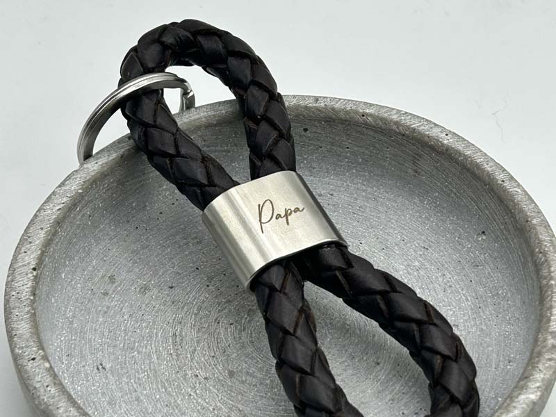 Schlüsselanhänger Leder mit Gravur Papa