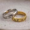 Edelstahl Ring mit Koordinatengravur