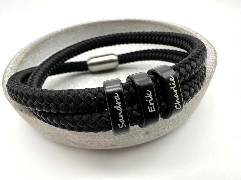 Herren Armband Segeltau mit Namen
