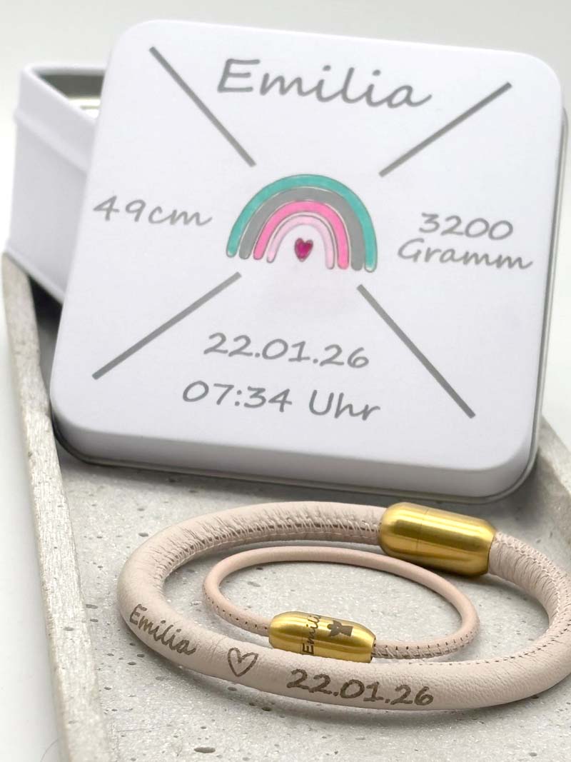 Mutter Tochter Set, Armband für Mama und Armband für Tochter, optional mit Geschenkdose