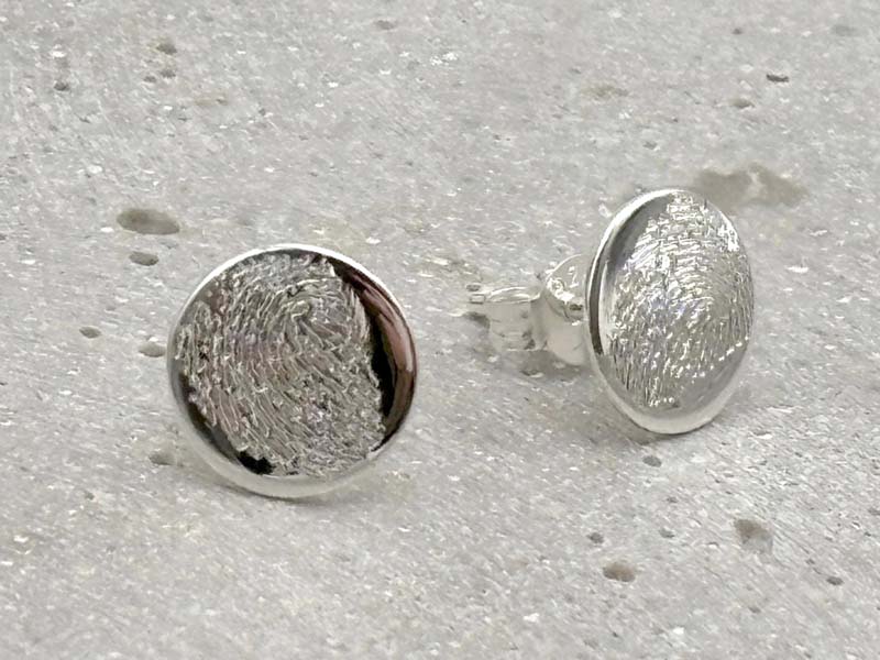 Personalisierte Ohrringe Silber mit Fingerabdruck