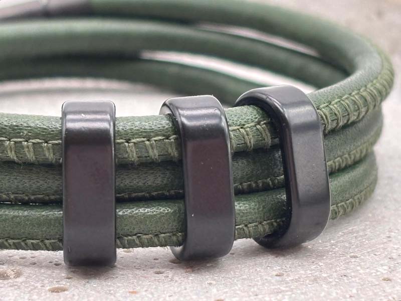 Personalisiertes Lederarmband Herren für Ihre Meilensteine, Schiebeperle