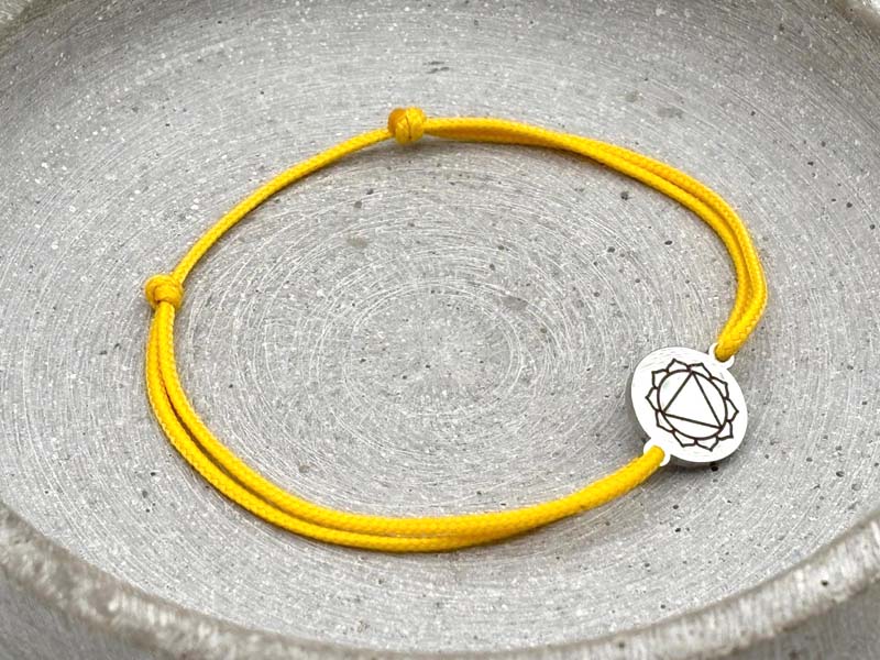 Chakra Armband Gelb Solarplexuschakra Manipura, Silber