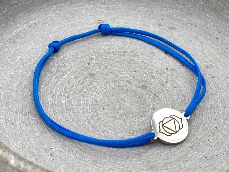Chakra Armband Indigo Stirnchakra Ajna, Silber