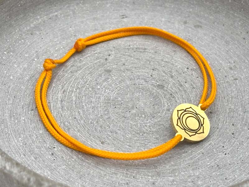 Chakra Armband Orange Sakralchakra Svadhisthana, Gold