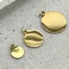 Gravur Anhänger Edelstahl Gold rund