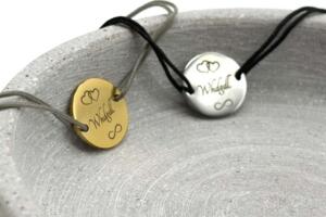 Armbänder für Geschwister, Schwesternarmband, Gravurplättchen