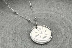 Familienkette mit Kreuzgravur Silber_