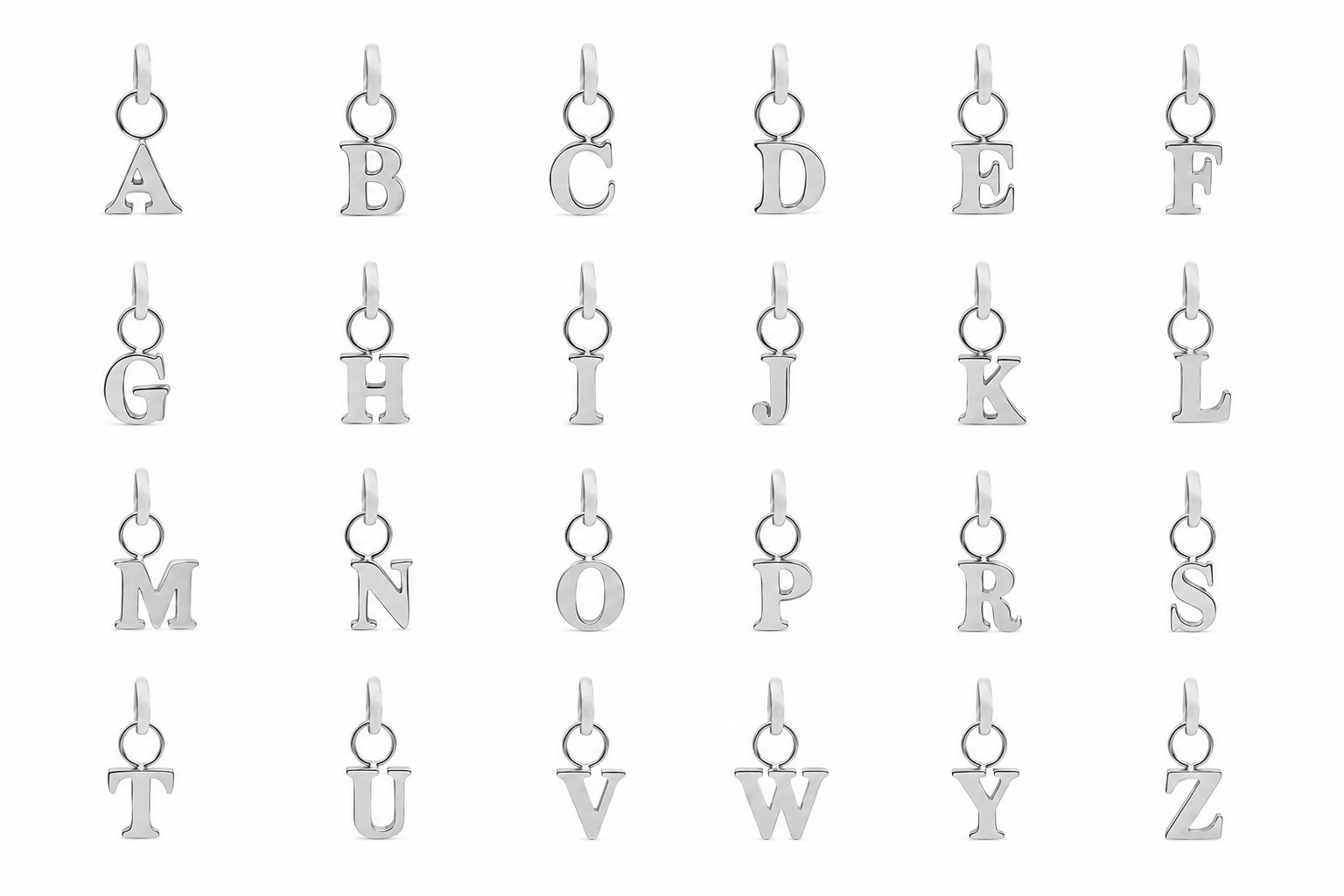 Buchstabe klein aus Edelstahl für Kette