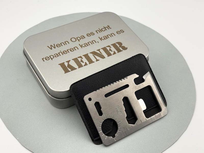 Dose mit Multitool, Geschenk für Männer_